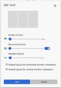 FancyZones Settings Dialog